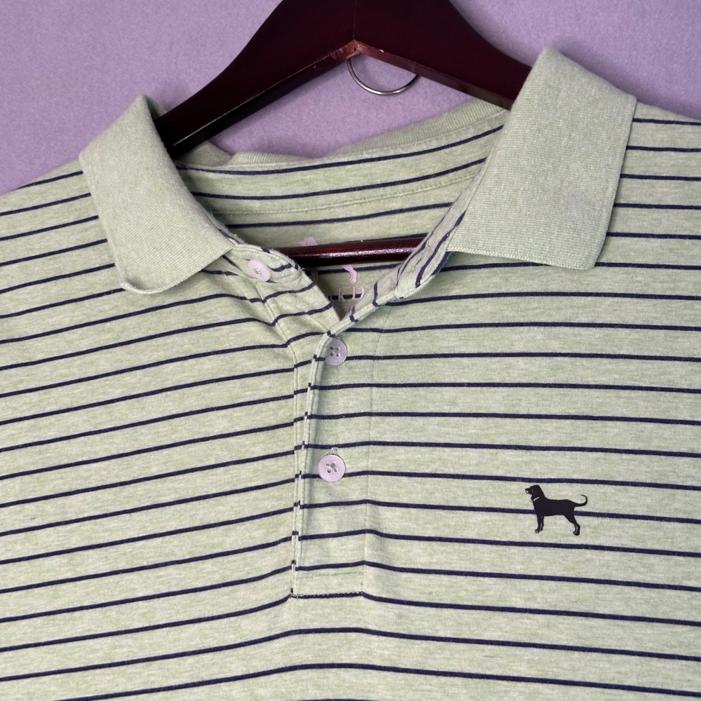 The Black Dog Striped Polo Shirt Mens XL Short Sleeve Green Golf Casual - Picture 4 of 11